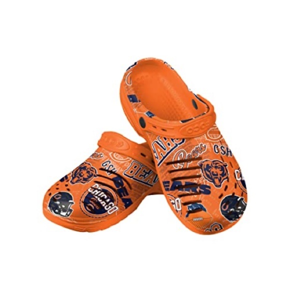 Chicago Bears clogs by foco with strap slip on Men’s 13 14 shoes historic print - Picture 1 of 12